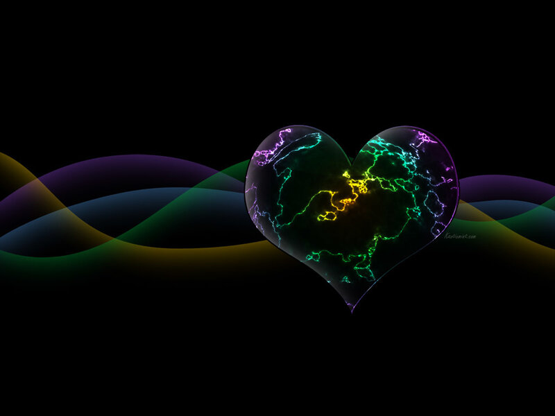 Glowing Heart with Lightning — Black