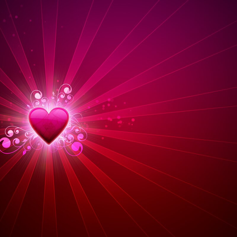 glowing heart with radiant light