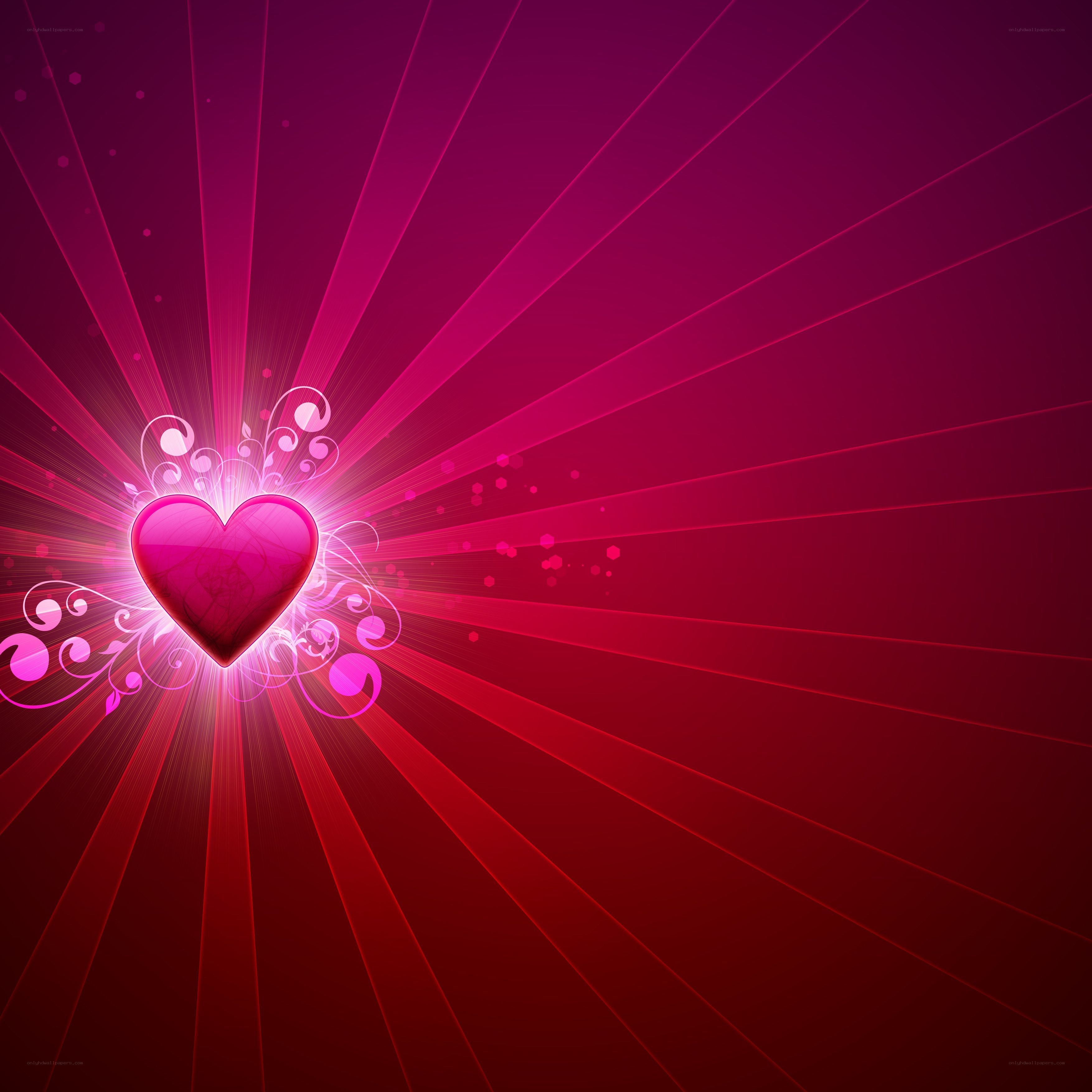 glowing heart with radiant light
