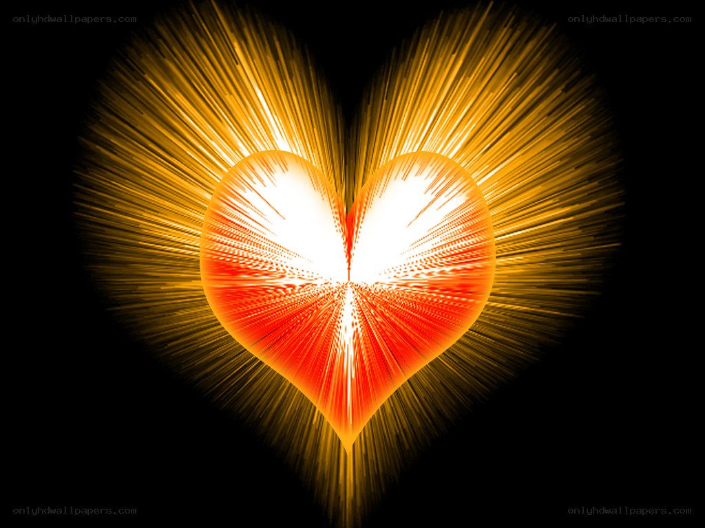 glowing heart with radiant light
