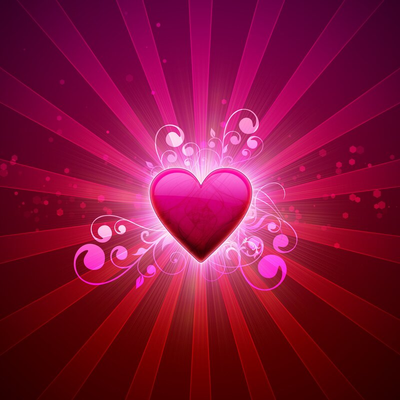 glowing heart with radiant light