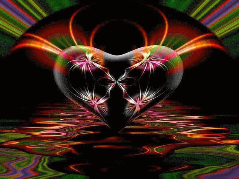 Glowing Heart with Reflections