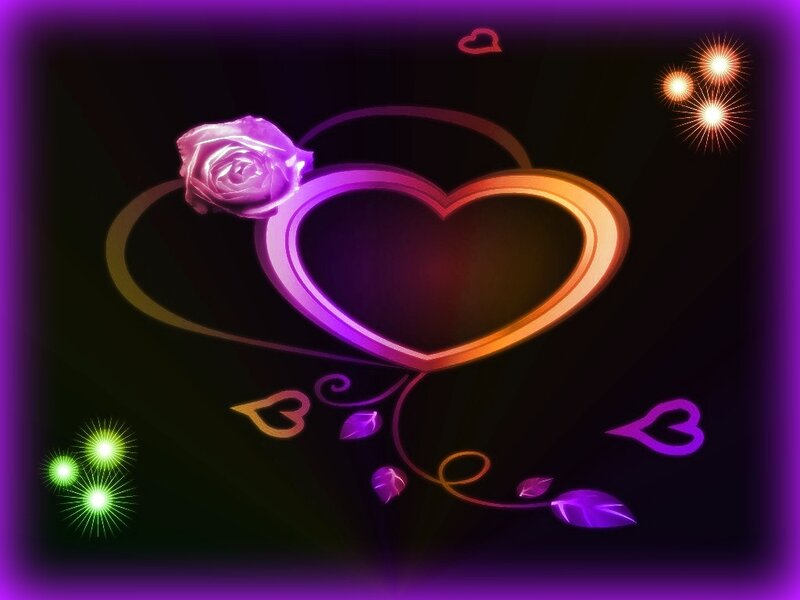 Glowing Heart with Rose