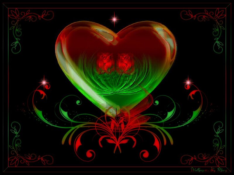 Glowing Heart with Roses