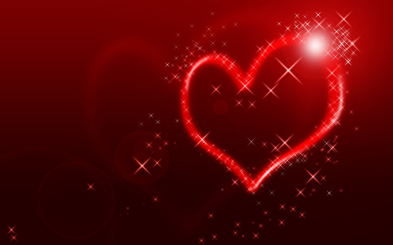 glowing heart with sparkles