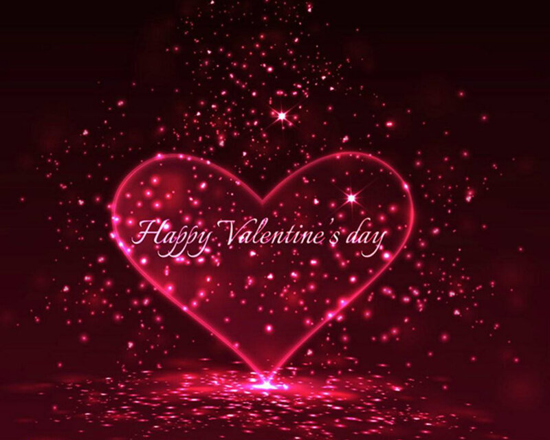Glowing Heart with Text — Red