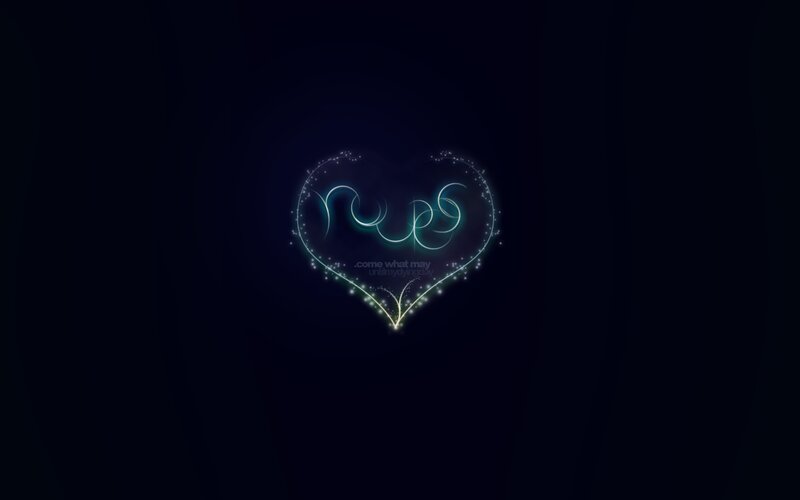 glowing heart with text
