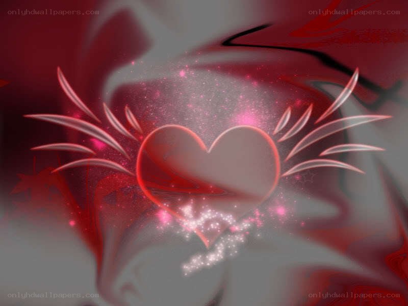 glowing heart with wings