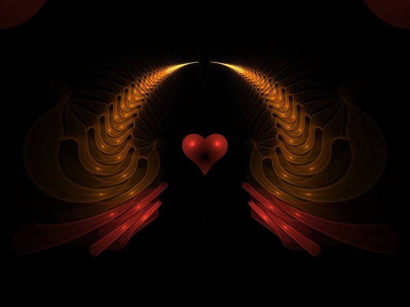 Glowing Heart with Wings — Red