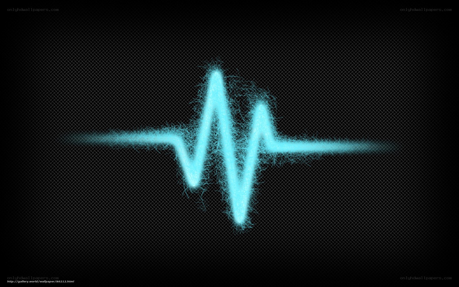 glowing heartbeat on dark grid