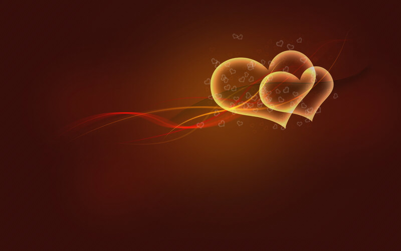 glowing hearts abstract art
