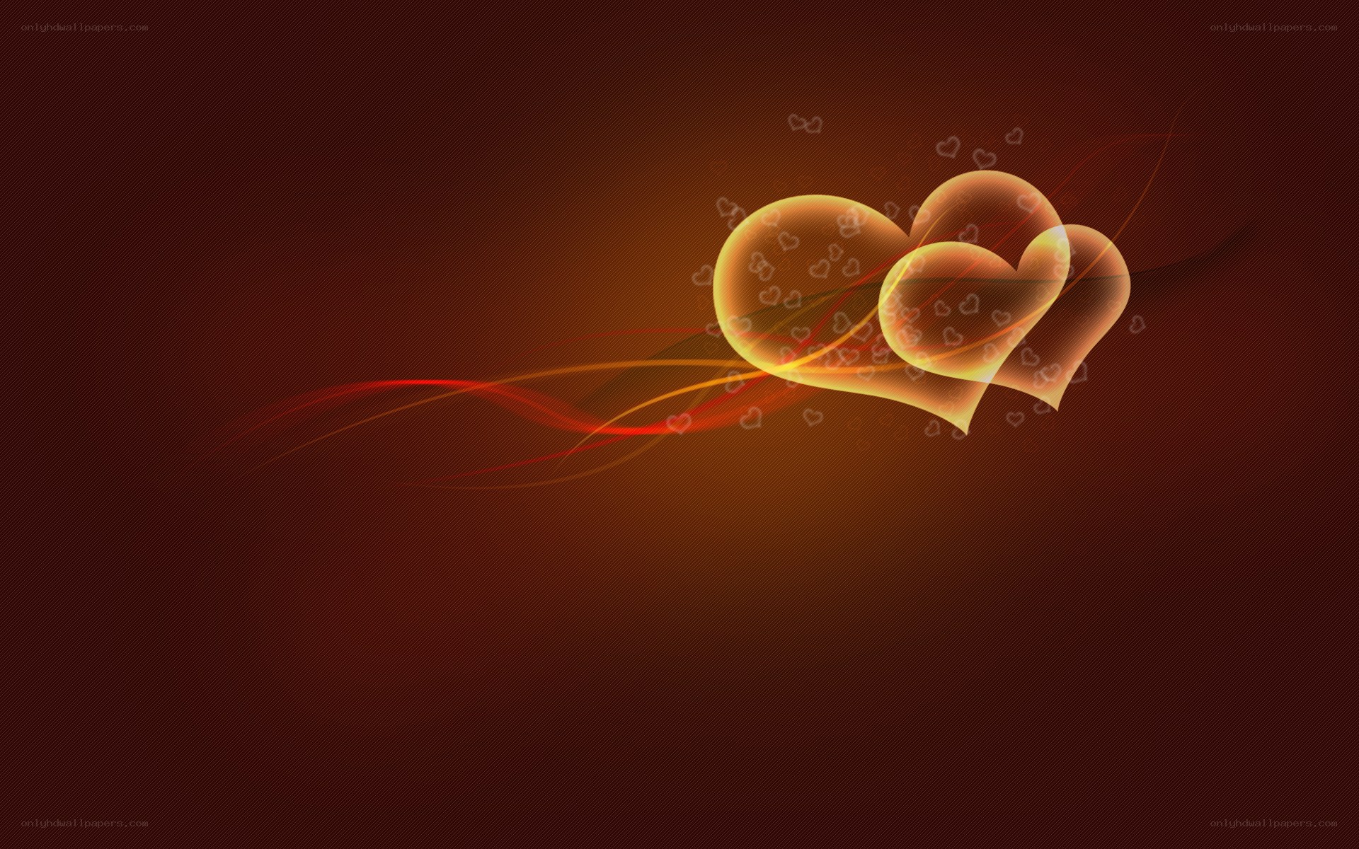 glowing hearts abstract art