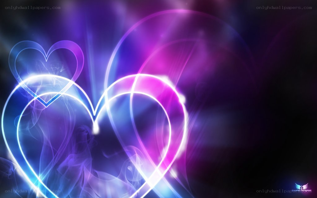glowing hearts abstract background