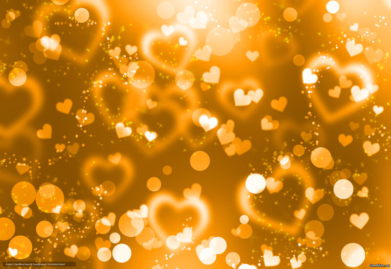 Glowing Hearts and Bokeh — Orange