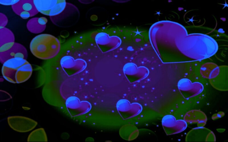 Glowing Hearts and Bubbles