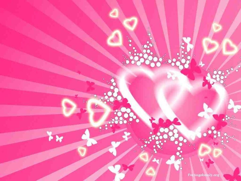 Glowing Hearts and Butterflies — Pink