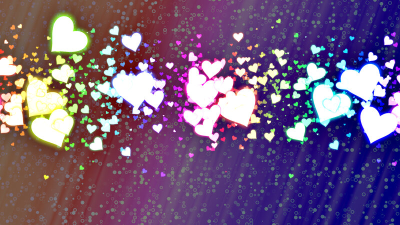 Glowing Hearts and Particles — Purple