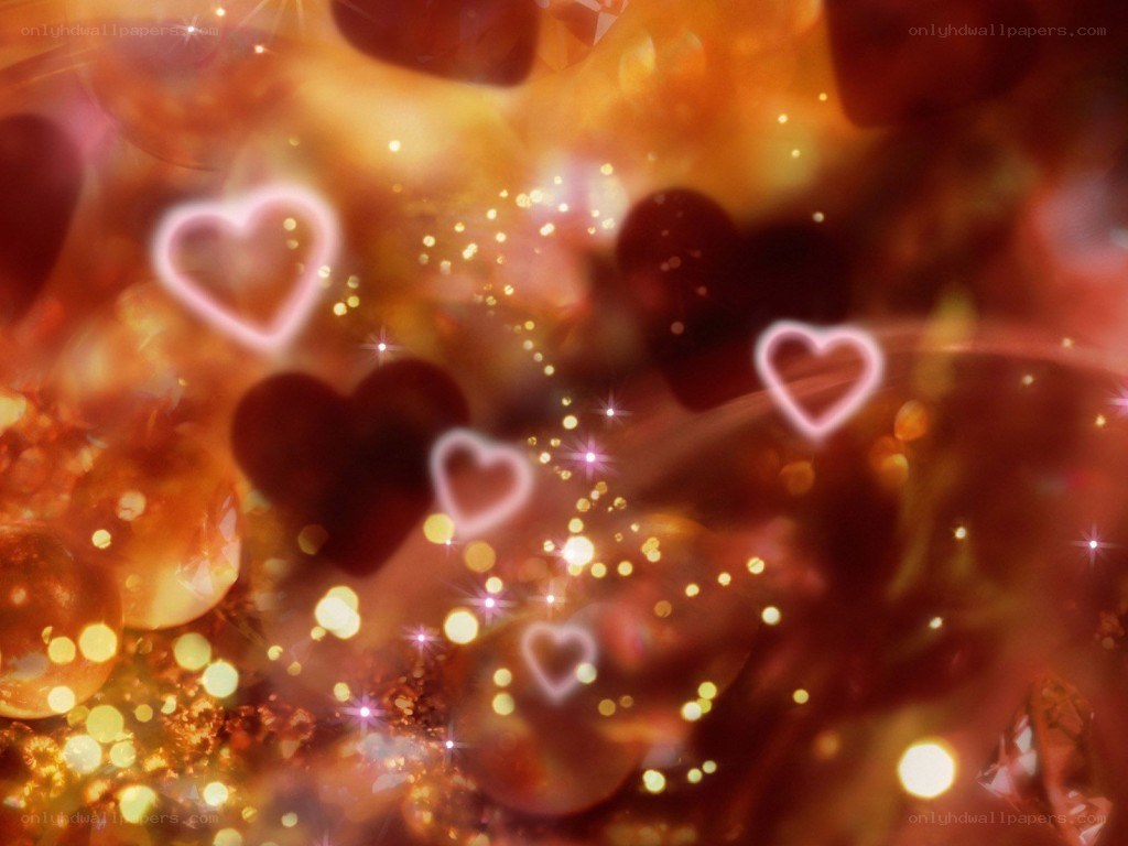 glowing hearts and sparkles