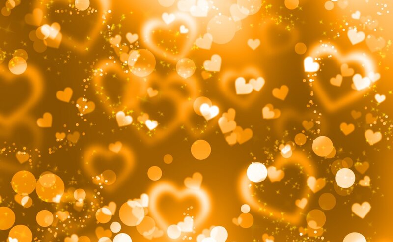 Glowing Hearts and Sparkles — Gold