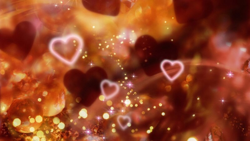 Glowing Hearts and Sparkles — Red