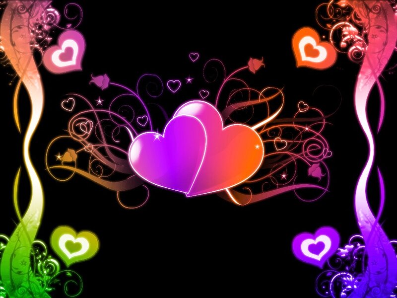 Glowing Hearts and Swirls — Purple, Romantic
