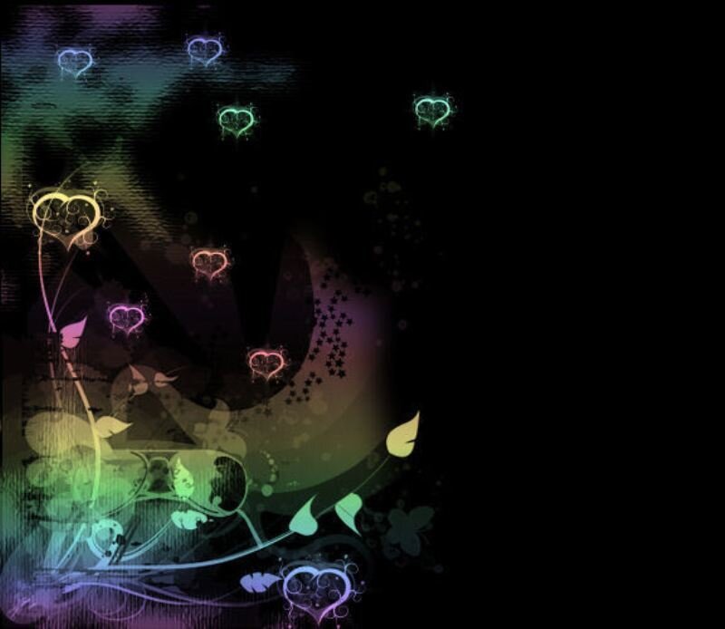 Glowing Hearts and Vines — Black