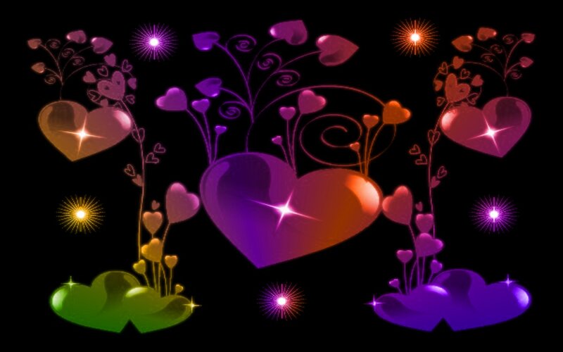 Glowing Hearts and Vines — Purple
