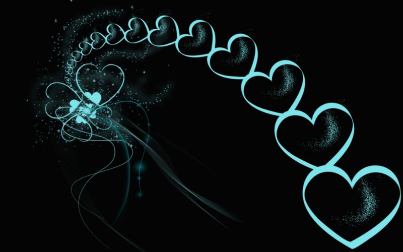 glowing hearts animation