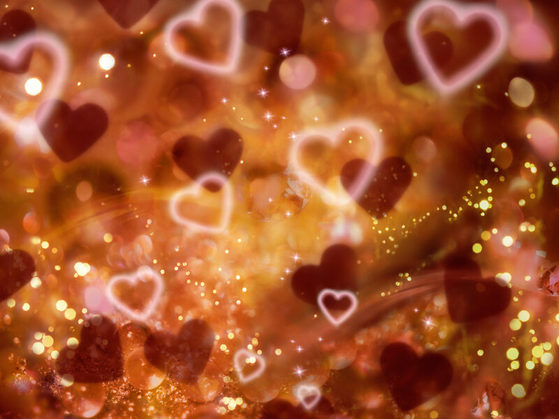 glowing hearts background