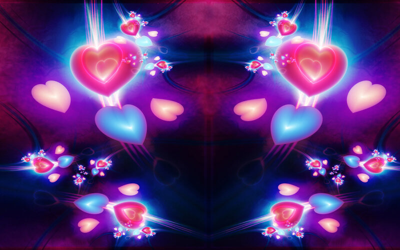 Glowing Hearts Floating