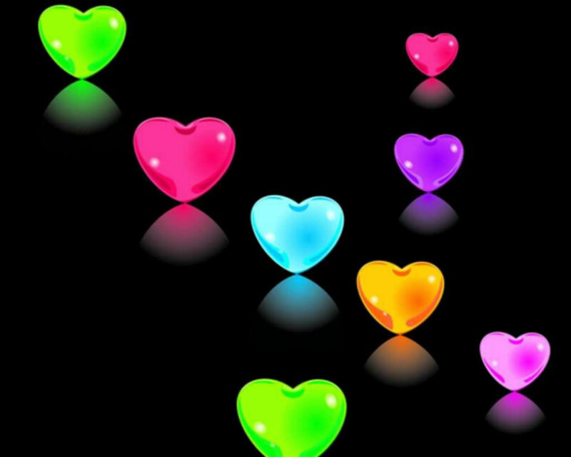 Glowing Hearts on Black — Playful