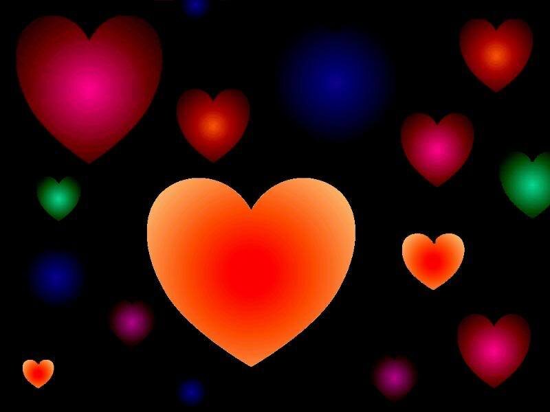 Glowing Hearts on Black — Romantic