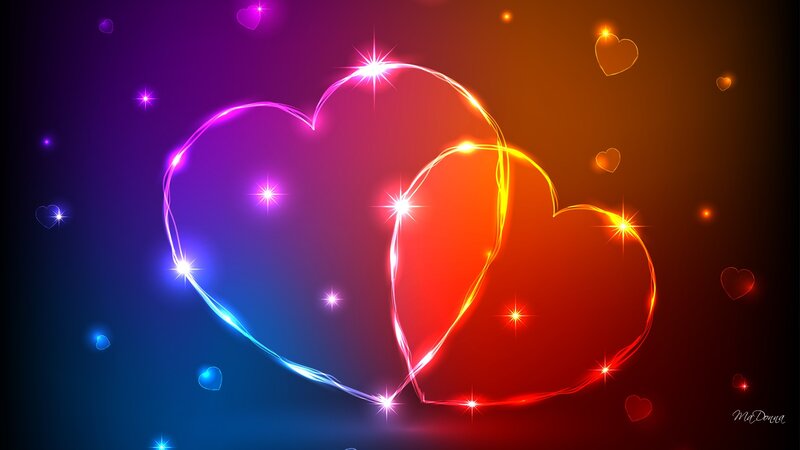 Glowing Hearts — Purple
