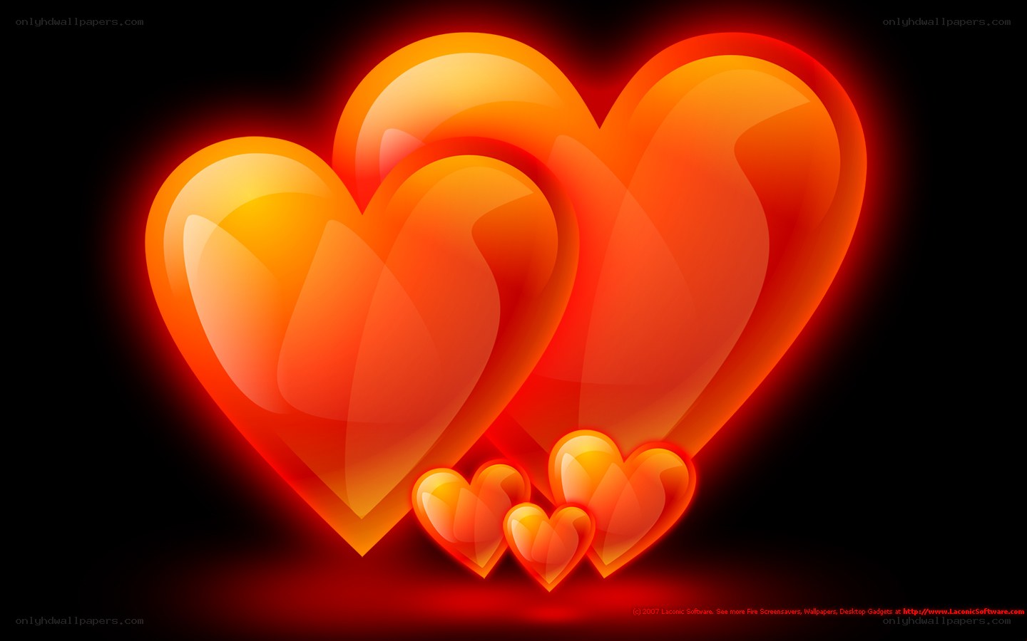 glowing hearts wallpaper