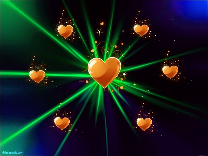 Glowing Hearts with Laser Beams