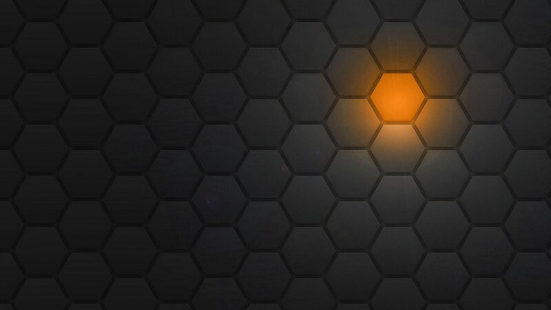 Glowing Hexagon on Dark Grid — Black