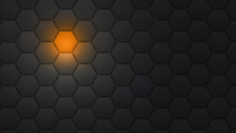 glowing hexagon on dark grid