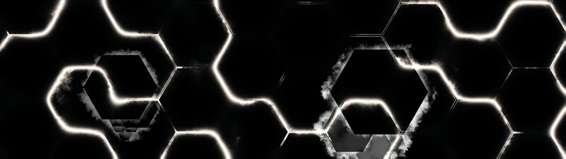 Glowing Hexagon Pattern — Black, Dark, Digital Art, Hexagons