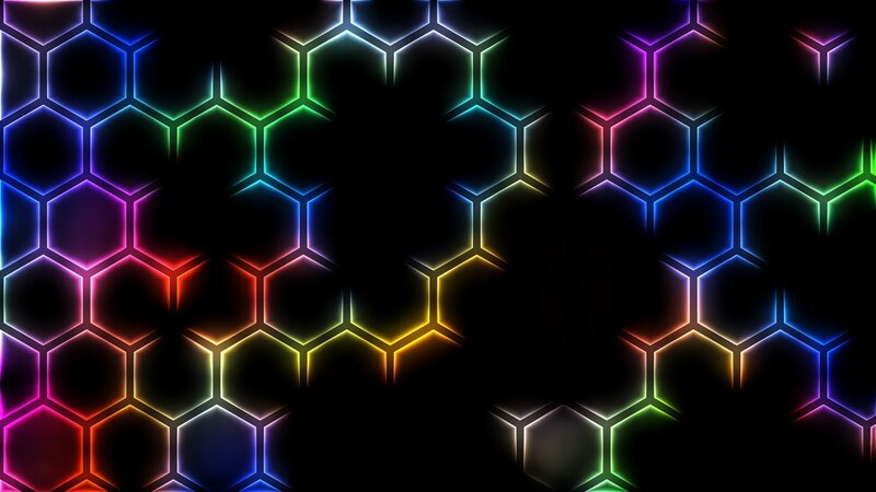 Glowing Hexagon Pattern — Black