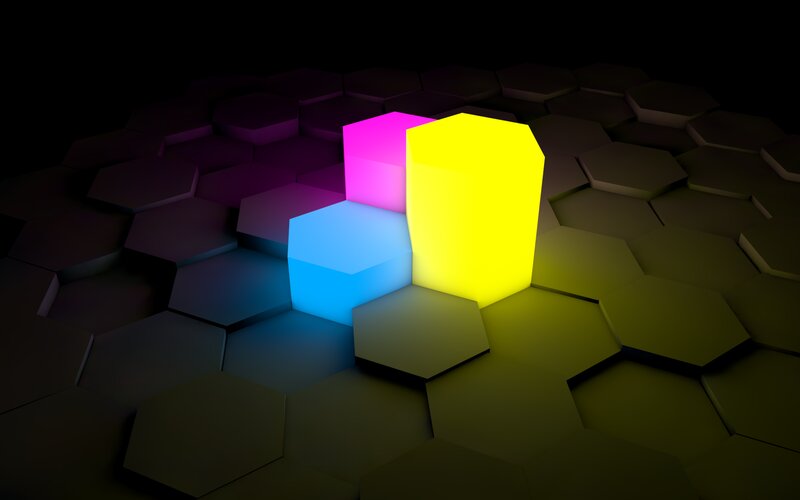 Glowing Hexagonal Blocks — Yellow
