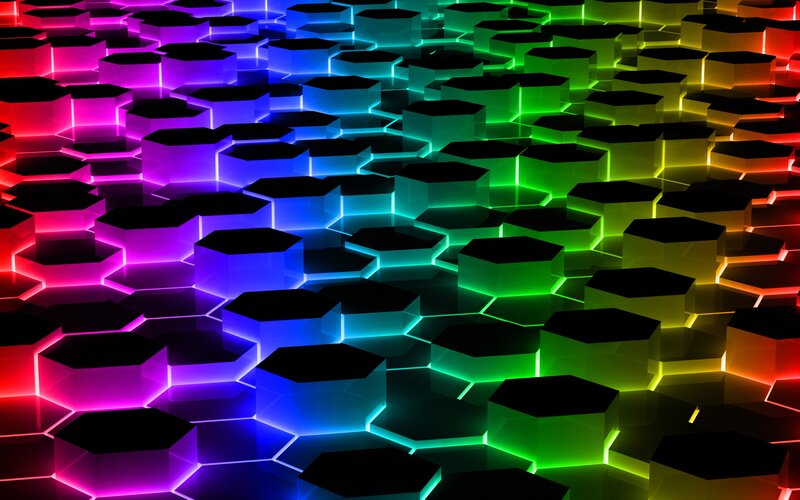 Glowing Hexagonal Pattern — Purple