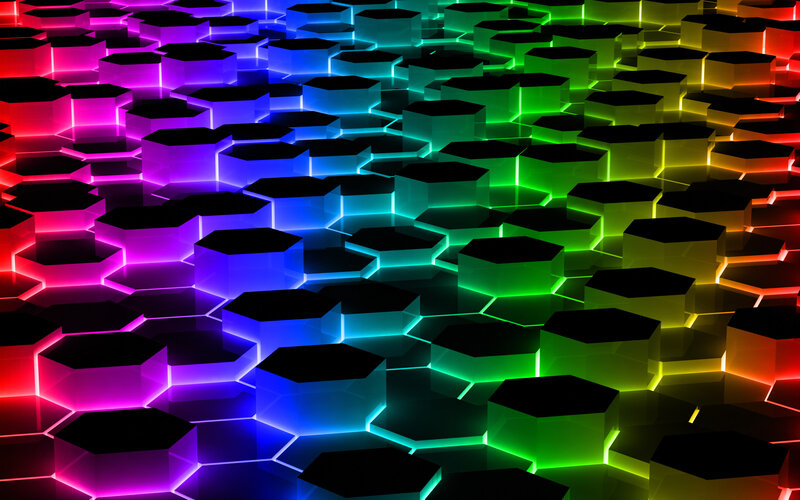 Glowing Hexagonal Pattern — Purple, Vibrant