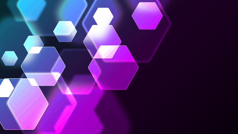 Glowing Hexagons — Purple
