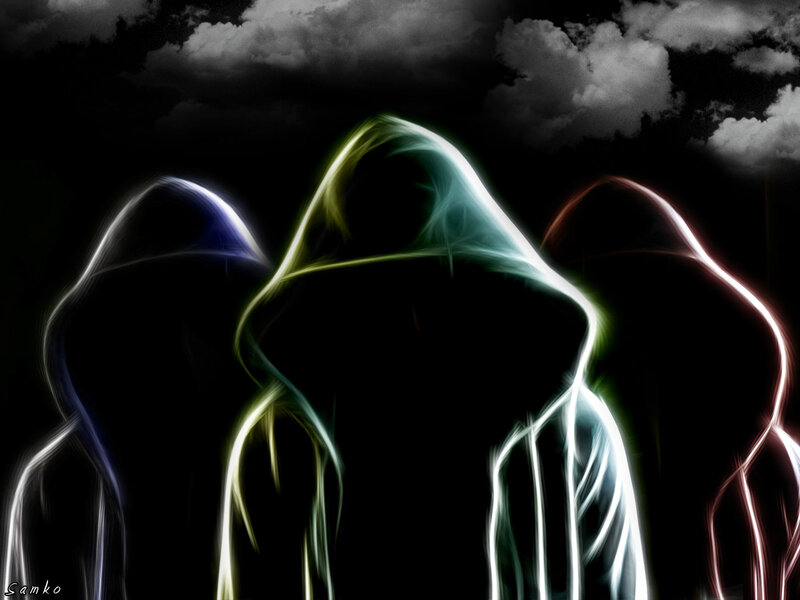 glowing hooded figures