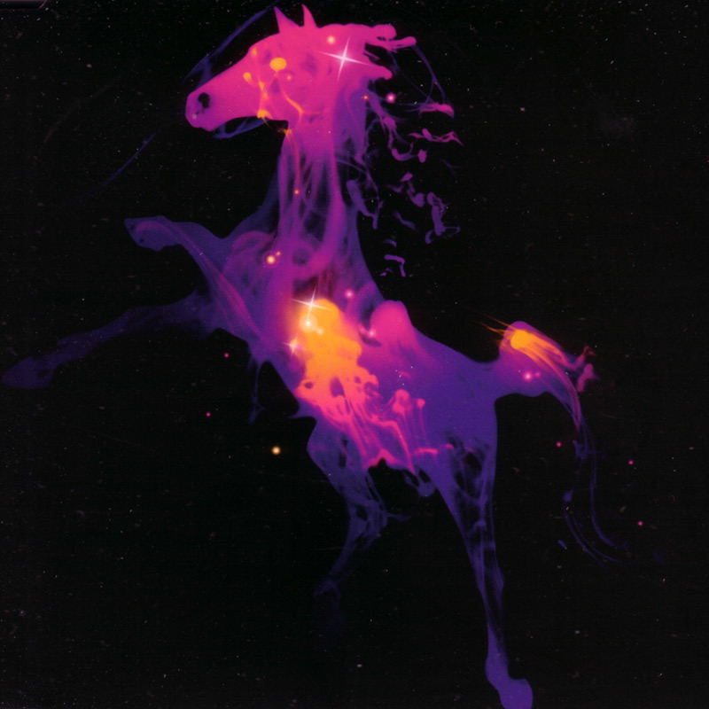 glowing horse in space