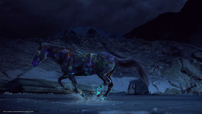 Glowing Horse Running