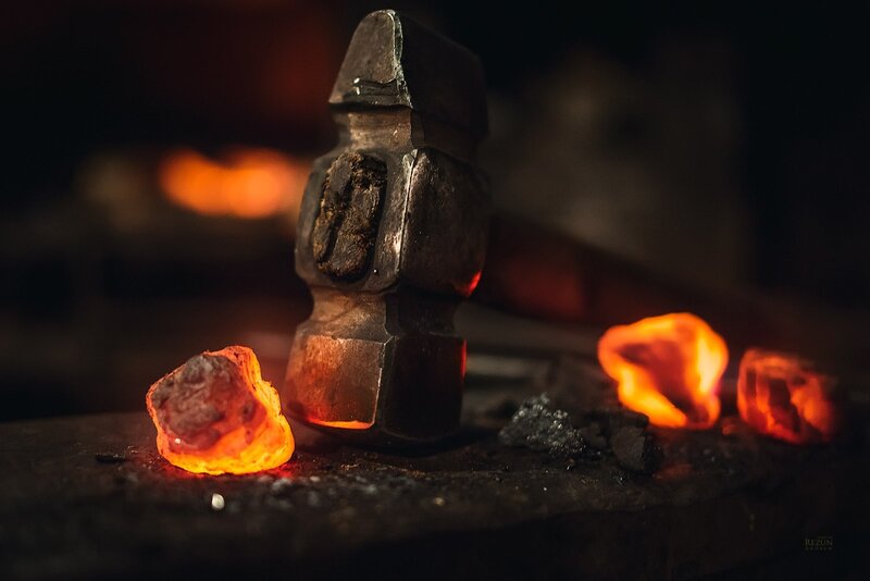Glowing Hot Metal Pieces