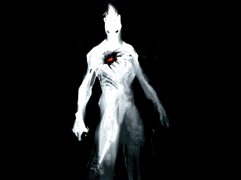 Glowing Humanoid Figure — White