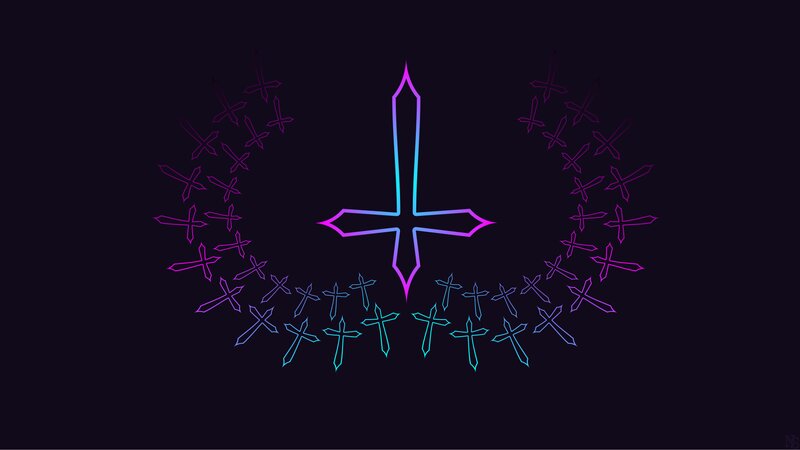 Glowing Inverted Cross
