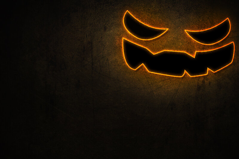 Glowing Jack-o-lantern Face — Black